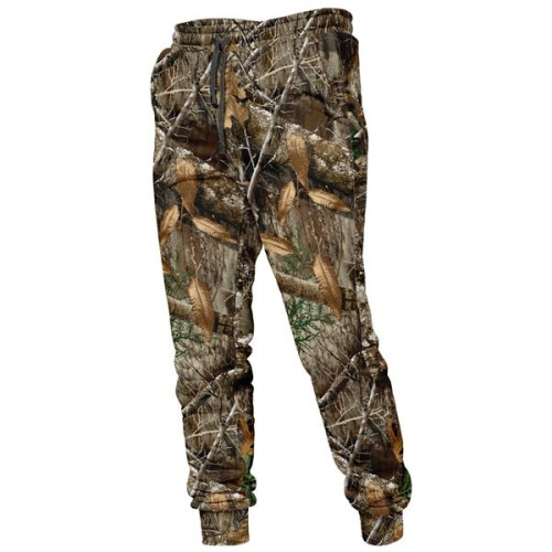 Promotional Customized TUF Realtree Men's Hunting Camouflage Fleece Cinched Sweatpants