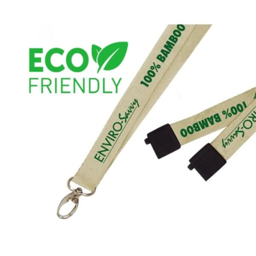 Eco-friendly Bamboo Biodegradable Lanyard w Safety Breakaway