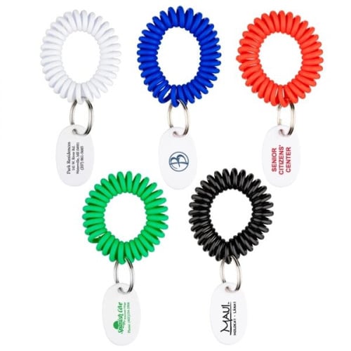 Amazon.com : Smanzu Pack of 60 Colorful Wrist Coil Keychain Wristband Spiral  Key Ring Bracelet Key Holder for Pool Gym ID Badge(Assorted Color) : Office  Products