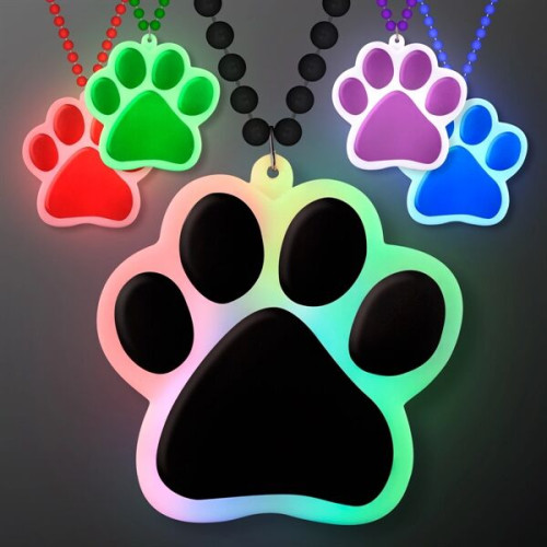 Light Up Paw Print Necklace EverythingBranded USA