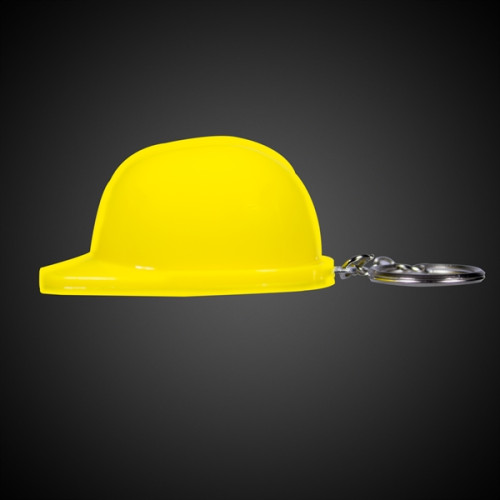 Yellow Plastic Construction Hat Bottle Opener Key Chain