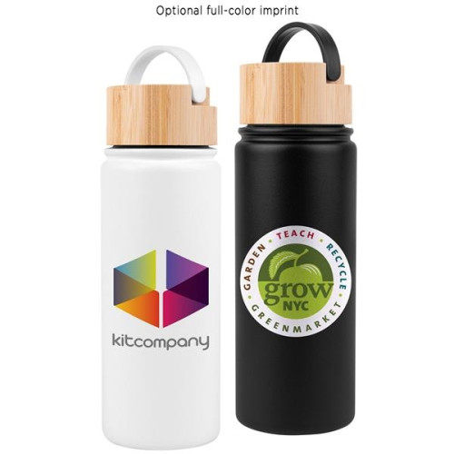 20 oz. Vacuum-Sealed Stainless Water Bottle with Bamboo Lid