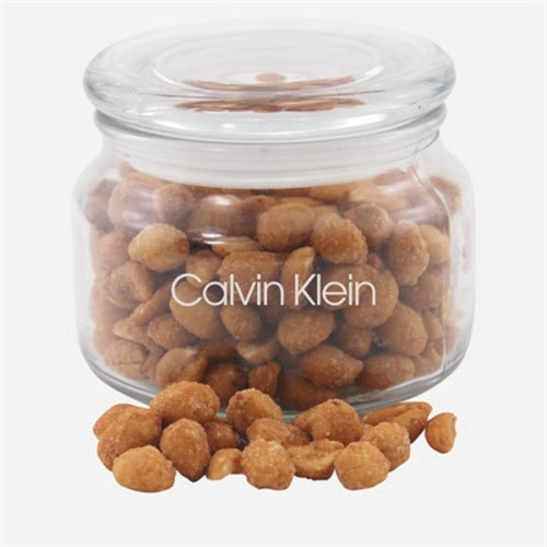 Honey Roasted Peanuts in a Glass Jar with Lid