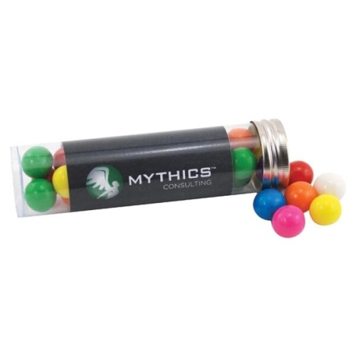 Gumballs in a 5 " Plastic Tube with Metal Cap