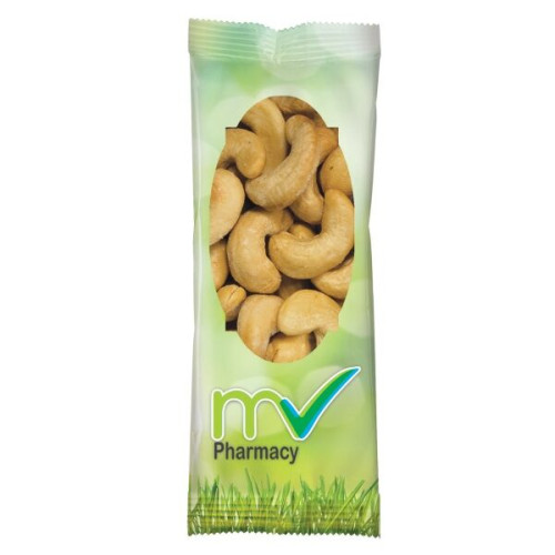 Full Color Tube DigiBags Filled with Jumbo Salted Cashews