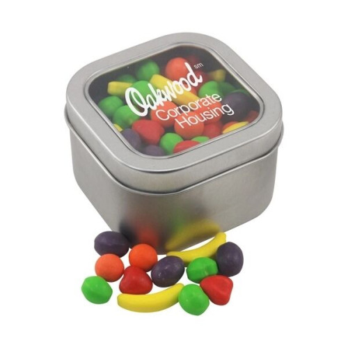 Large Tin with Window Lid and Runts