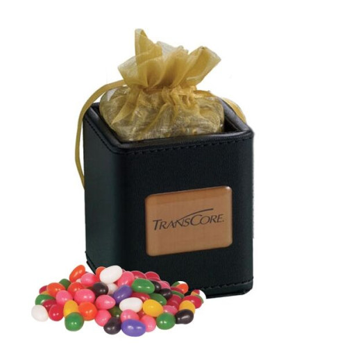 X-Cube Pen Holder filled with assorted jelly beans