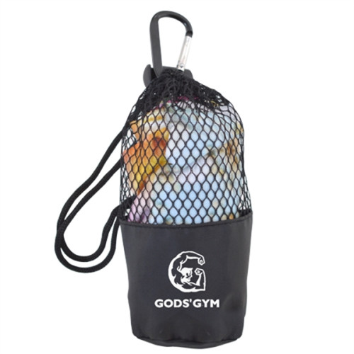 Cooling Towel in Mesh Drawstring Pouch with Carabiner