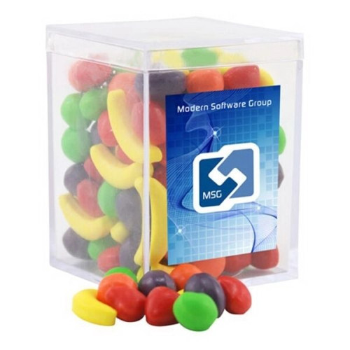Runts Candy in a Clear Acrylic Square Box