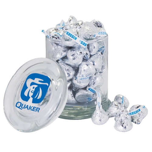 Gourmet Glass Candy Jar filled with Hershey's Chocolate Kiss