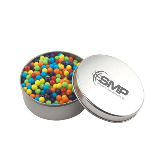 Large Round Metal Tin with Lid and Mini Jawbreakers