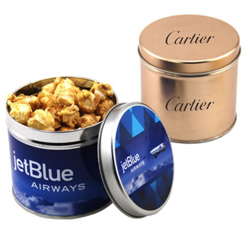 Caramel Popcorn in a 3.5" Round Metal Tin with Lid