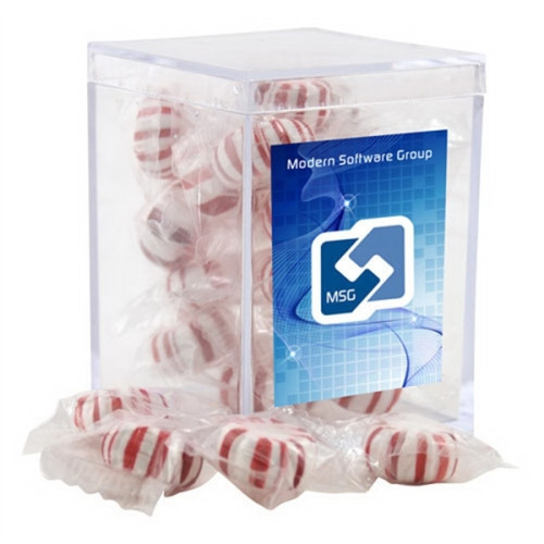 Starlight Peppermints in a Clear Acrylic Square Box