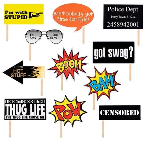 Custom made shop photo booth props
