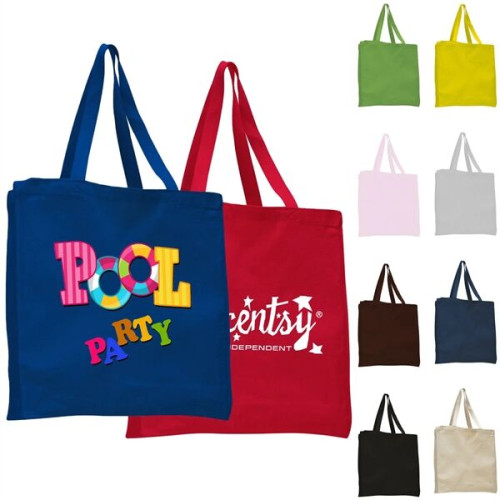 12 oz.Classic Book Tote Bags w/ Gusset Canvas (14"X15"X4